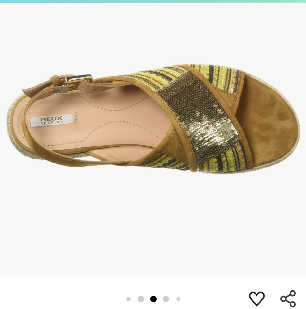 Like New Geox Gold Pistachio Sandals 8.5 Eu39
